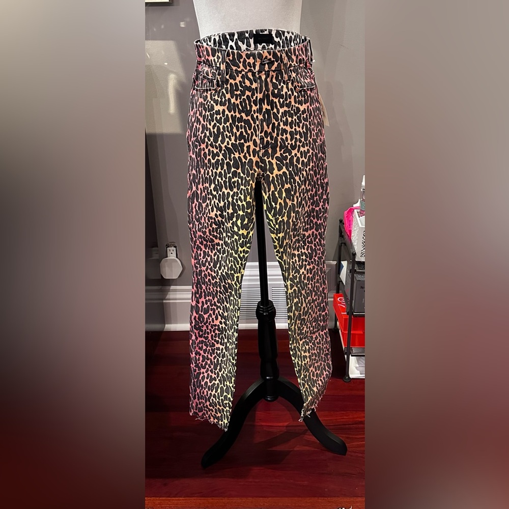 NWT MOTHER high-waisted jeans in ombré leopard print